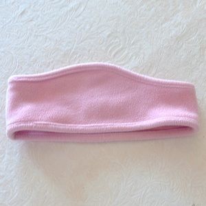 Pink soft woman’s headband warmer accessory